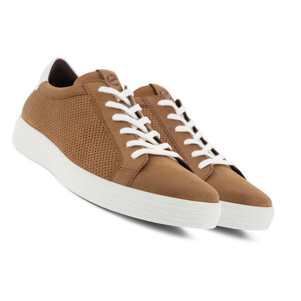 Pánské Boty Casual Ecco Soft Classic Laced Hnědé Bílé | CZ 485CTV